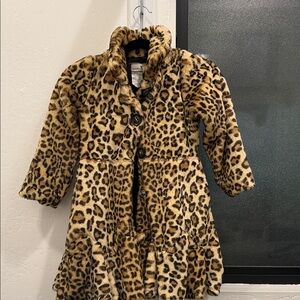 Chic Leopard Print Kids Coat